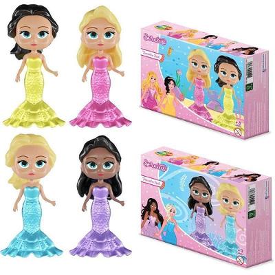 Brinquedo para Montar Boneca Sereia 2 Unidades Colecionável GGB Plast