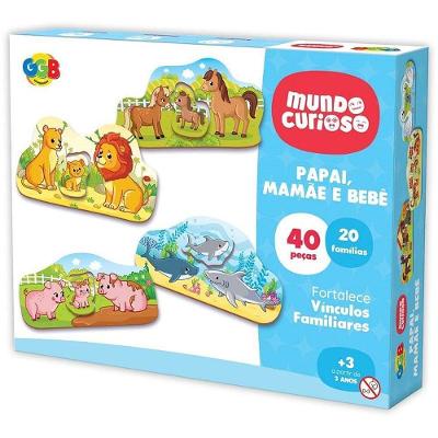Brinquedo Pedagógico Papai Mamãe Bebê 40 Peças Plástico GGB Plast