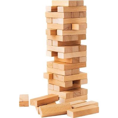 Jogo Terremoto Torre de Equilíbrio Madeira 54 Peças GGB Plast