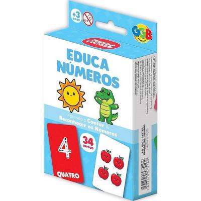 Jogo de Cartas Educativo Educa Números 34 Cartas Coloridas GGB Plast