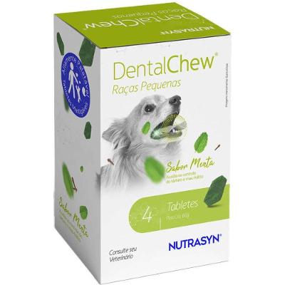 Tablete Mastigável Nutrasyn Dentalchew Cães Pequeno Porte Menta 60G