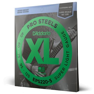 Encordoamento Contrabaixo EPS220-5 Cordas XL Prosteels Aço D'Addario