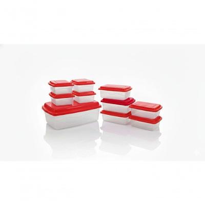 Kit 10 Organizadores Plásticos Multiuso Reforçado 3 Tamanhos Vermelho