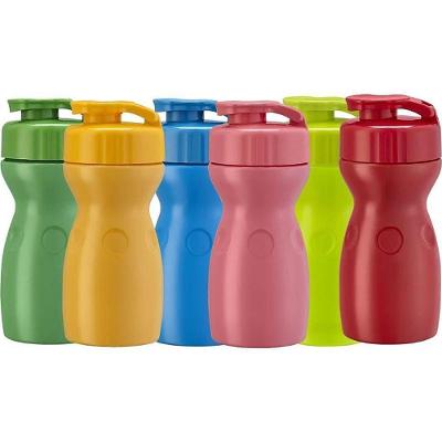 Kit 24 Garrafas Plásticas Veneza 350ML Coloridas Tampa Rosca Tiba