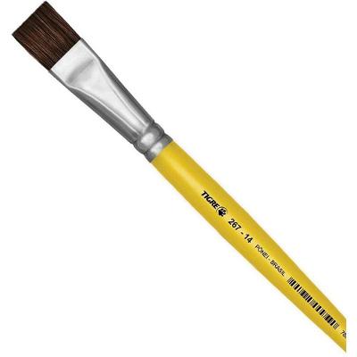 Pincel Escolar Tigre 267 N14 Chato Cerdas Pelo de Pônei Amarelo