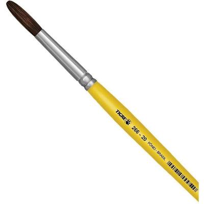 Pincel Escolar Redondo 266 No 20 Pelo de Pônei Amarelo Tigre