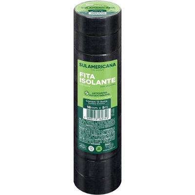Kit 10 Fitas Isolantes 18MMx5M Anti Chama Até 600V Sulamericana Fantasias
