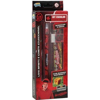 Kit Escolar Polibrinq Enaldinho Básico com Chaveiro Surpresa