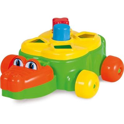 Brinquedo Educativo Jacaré Júnior com Blocos e Puxador Marca Jacaré