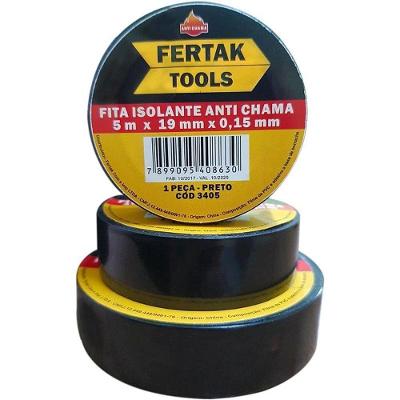 Kit 10 Fitas Isolantes 19mm X 5m 0,15mm Antichamas Fertak Tools
