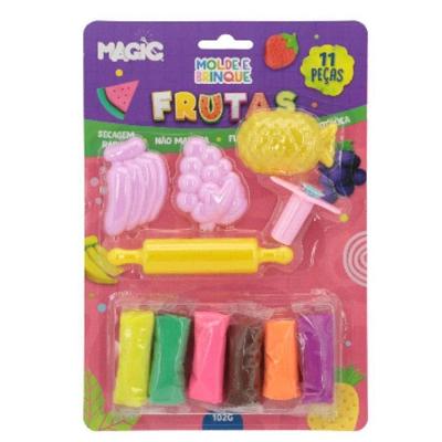 Massa de Modelar Frutas com 11 Peças Atóxica Criativa Estofados