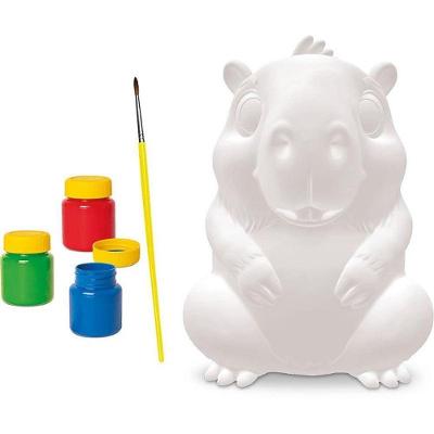 Capivara Juca para Colorir com Tinta Guache e Pincel Branco Samba Toys