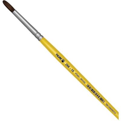 Pincel Escolar Redondo 266 No 10 Pelo de Pônei Amarelo Tigre