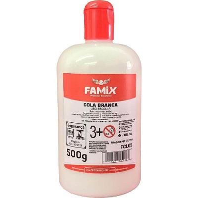 Cola Escolar Famix 500G Caixa 12 Unidades Branca