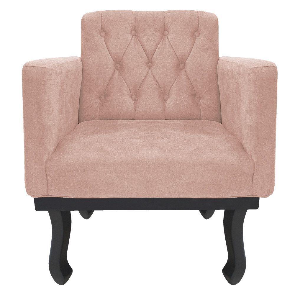 Kit Diva Recamier Azura 185Cm Lado Esquerdo E 02 Poltronas Classic Suede - Doce Sonho Móveis Rosê - 5