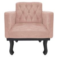 Kit Diva Recamier Azura 185Cm Lado Esquerdo E 02 Poltronas Classic Suede - Doce Sonho Móveis Rosê - 5