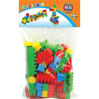 Brinquedo de Montar Bloquinhos 64 Peças Cores Vibrantes GGB Plast