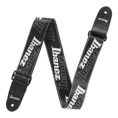 Correia para Instrumento GSD50-BK Nylon Preta e Logo Branco Ibanez