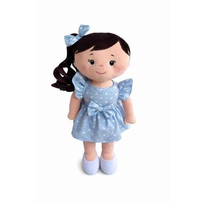 Boneca de Pelúcia Nina 35cm Plush Bordada Antialérgica Zip