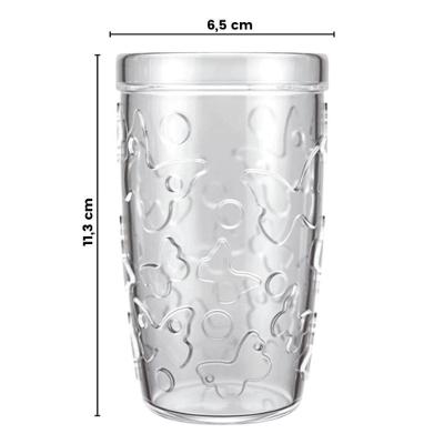Jogo de Copos Aurora 6 Peças 270ML Vidro Alto Relevo Transparente