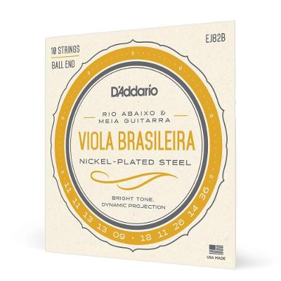 Encordoamento Viola Brasileira EJ82B Nickel-Plated Roundwound D'Addario