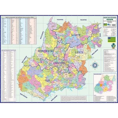 Mapa Geográfica Editora Estado de Goiás Escolar e Político 120cm X 90cm