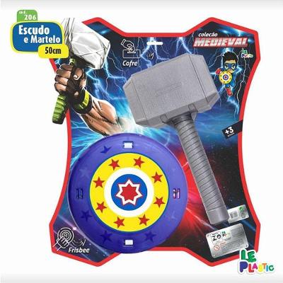 Conjunto Escudo e Martelo Heróis de Plástico 60cm Le Plastic