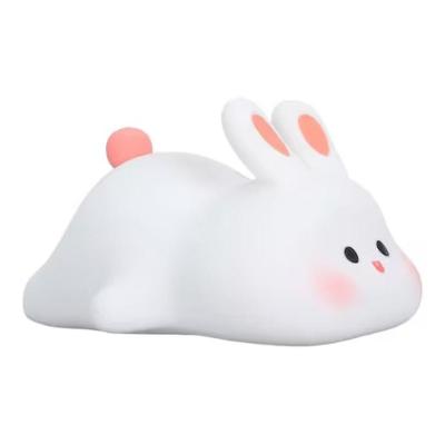 Luminária Coelhinho Silicone 3 Níveis de Brilho Toque e Timer USB Branco