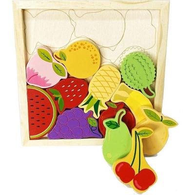 Brinquedo Pedagógico Madeira Encaixe Frutas Coordenação Toy Mix