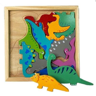 Brinquedo Pedagógico Madeira Encaixe Dinossauros Toy Mix