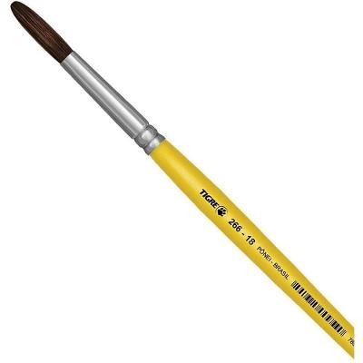 Pincel Escolar Redondo 266 N18 Pelo de Pônei Amarelo Tigre