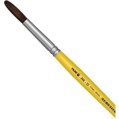 Pincel Escolar Tigre Redondo 266 N22 Pelo de Pônei Amarelo