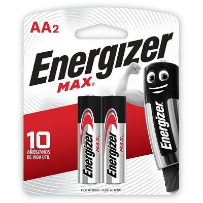Pilha Alcalina AA Energizer Max Power Seal Longa Duração com 2 un