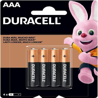 Pilha Alcalina AAA Duracell Palito 1,5V Cartela com 4 Unidades