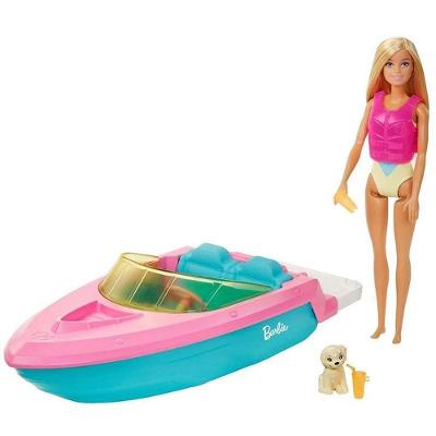 Barbie Estate Barco com Boneca e Acessórios Flutua Rosa Mattel