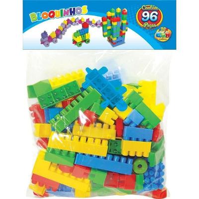 Brinquedo de Montar Bloquinhos 96 Peças Coloridas com Rodas GGB Plast
