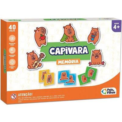 Jogo de Memória Capivara 40 Peças Educativo Raciocínio Pais & Filhos
