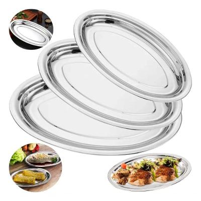 Kit Travessa Oval P20 M25 G30 Aço Inox para Servir Inox Hercules