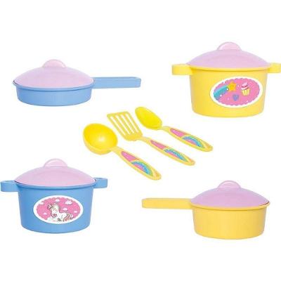 Jogo de Panelinhas Infantil Unika 4 Panelas e 3 Utensílios Samba Toys