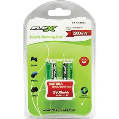 Pilha Recarregável 2 Flex Gold AA 2900mAh 1.2V Blister 2 Unidades