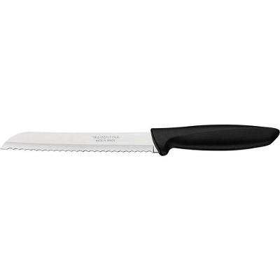 Faca para Pão Plenus Aço Inox 7 Polegadas Cabo Preto Tramontina