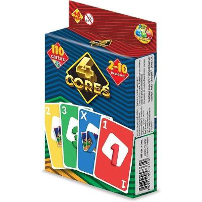 Jogo de Cartas 4 Cores 110 Cartas para 2 a 10 Jogadores GGB Plast