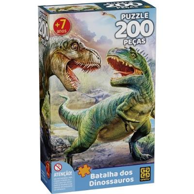 Quebra-Cabeça Batalha dos Dinossauros 200 Peças Grow