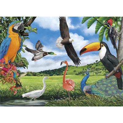 Quebra-Cabeça Cartonado Aves 100 Peças Raciocínio Grow