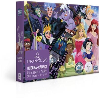 Quebra-Cabeça Cartonado Princesas e Vilões 500 Peças Toyster Brinquedos