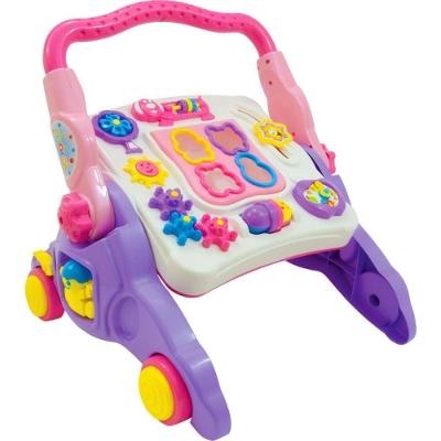 Andador 4 em 1 Menina com Som Brinquedo Educativo Rosa Maral
