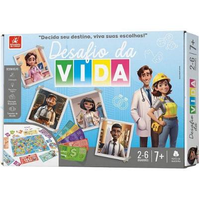 Brinquedo Pedagógico Jogo da Vida em Madeira Ecológica com Peões
