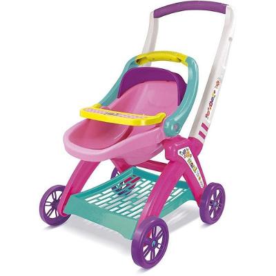 Carrinho de Boneca 3 em 1 Passeio Moisés Berço Rosa Maral