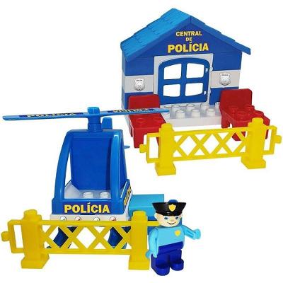 Brinquedo de Montar Brincando de Polícia com Helicóptero Monte Líbano