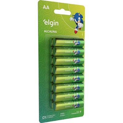 Pilha Alcalina Elgin AA Blister com 16 Unidades Alta Durabilidade